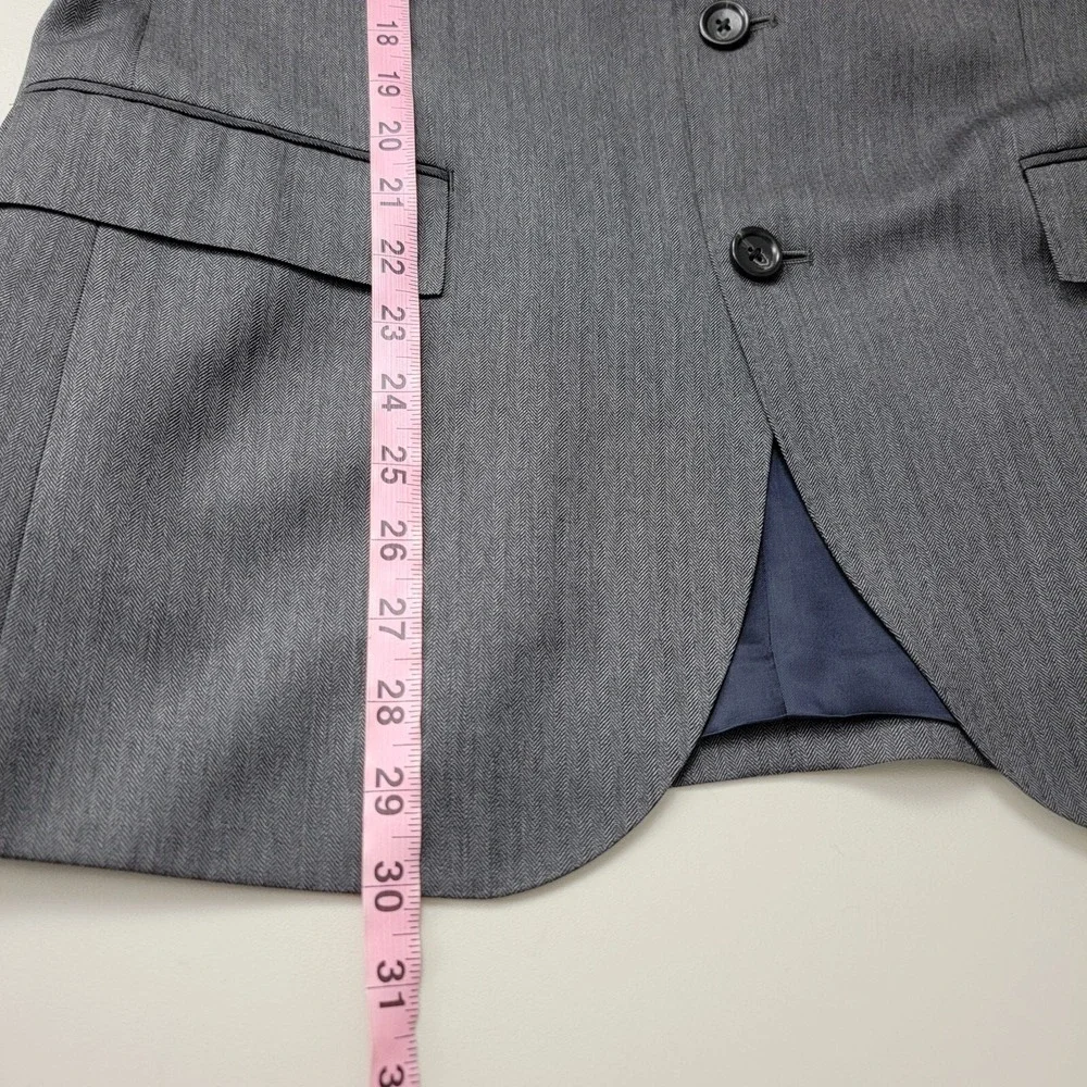 J Crew Ludlow Blazer Jacket Single Breasted Mens 40R Gray Double Vented Collared